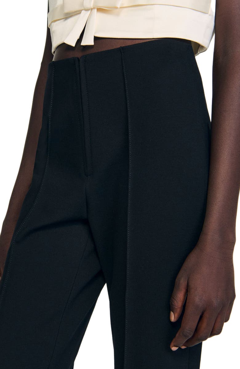 SANDRO Straight-leg trousers, Alternate, color, Black