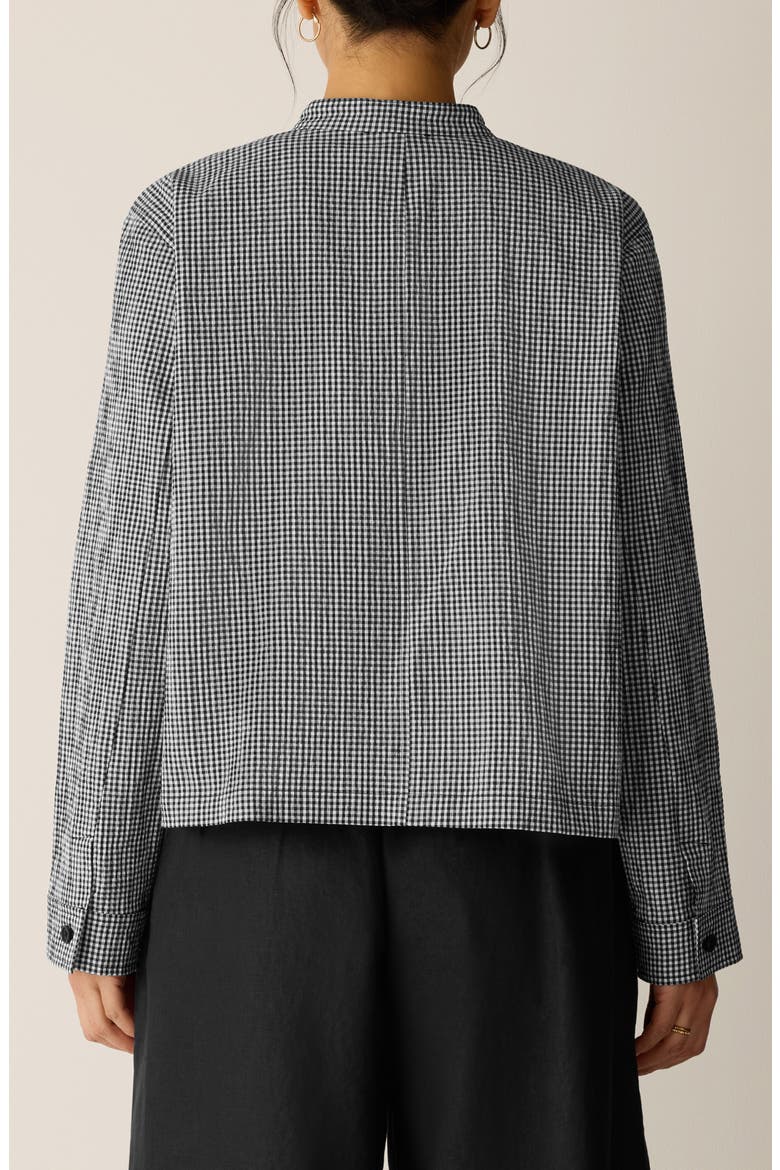 Check Print Woven Shirt Jacket, Alternate, color, BLACK/ WHITE