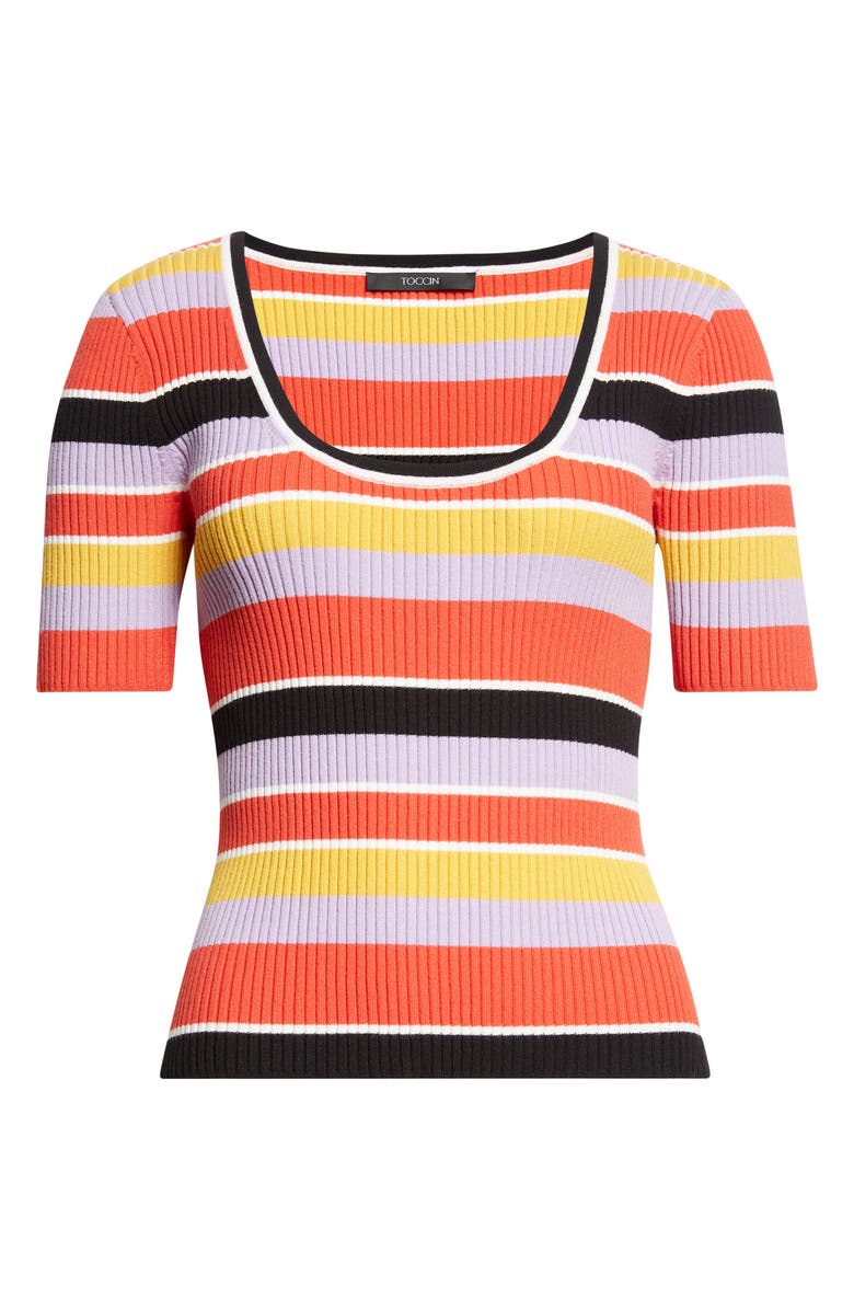 Toccin Kenzie Scoop Neck Short Sleeve Knit Top, Alternate, color,