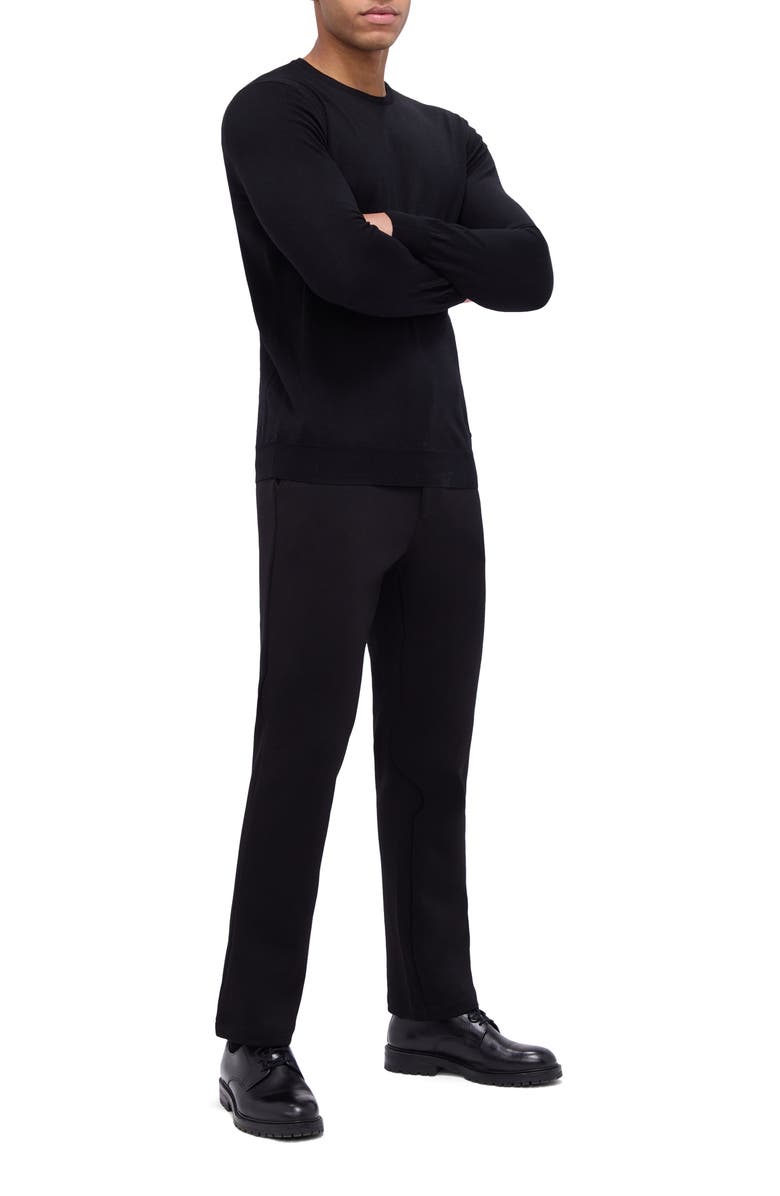 Bugatchi Scott Crewneck Merino Wool Sweater, Alternate, color, Black