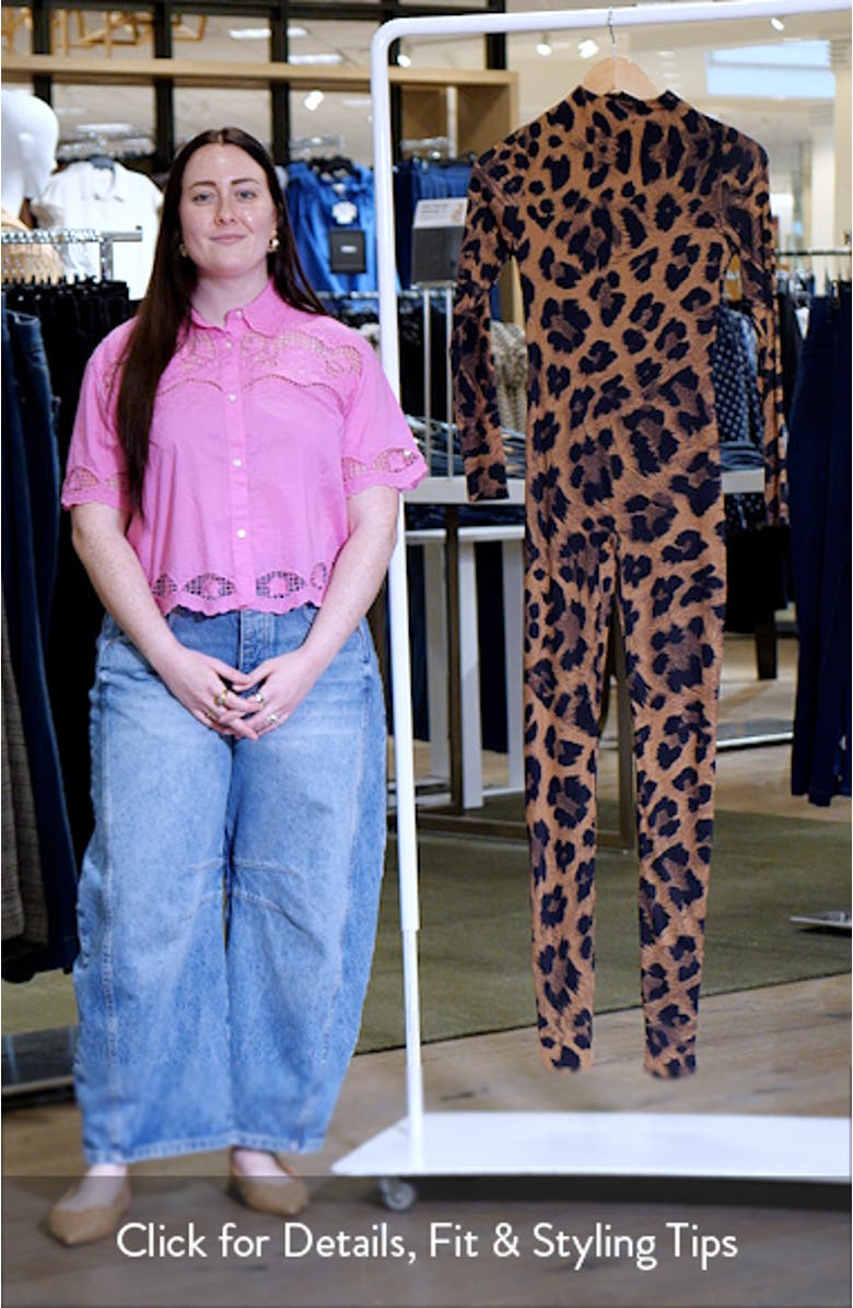 Animal Print Closed Toe Jumpsuit, sales video thumbnail