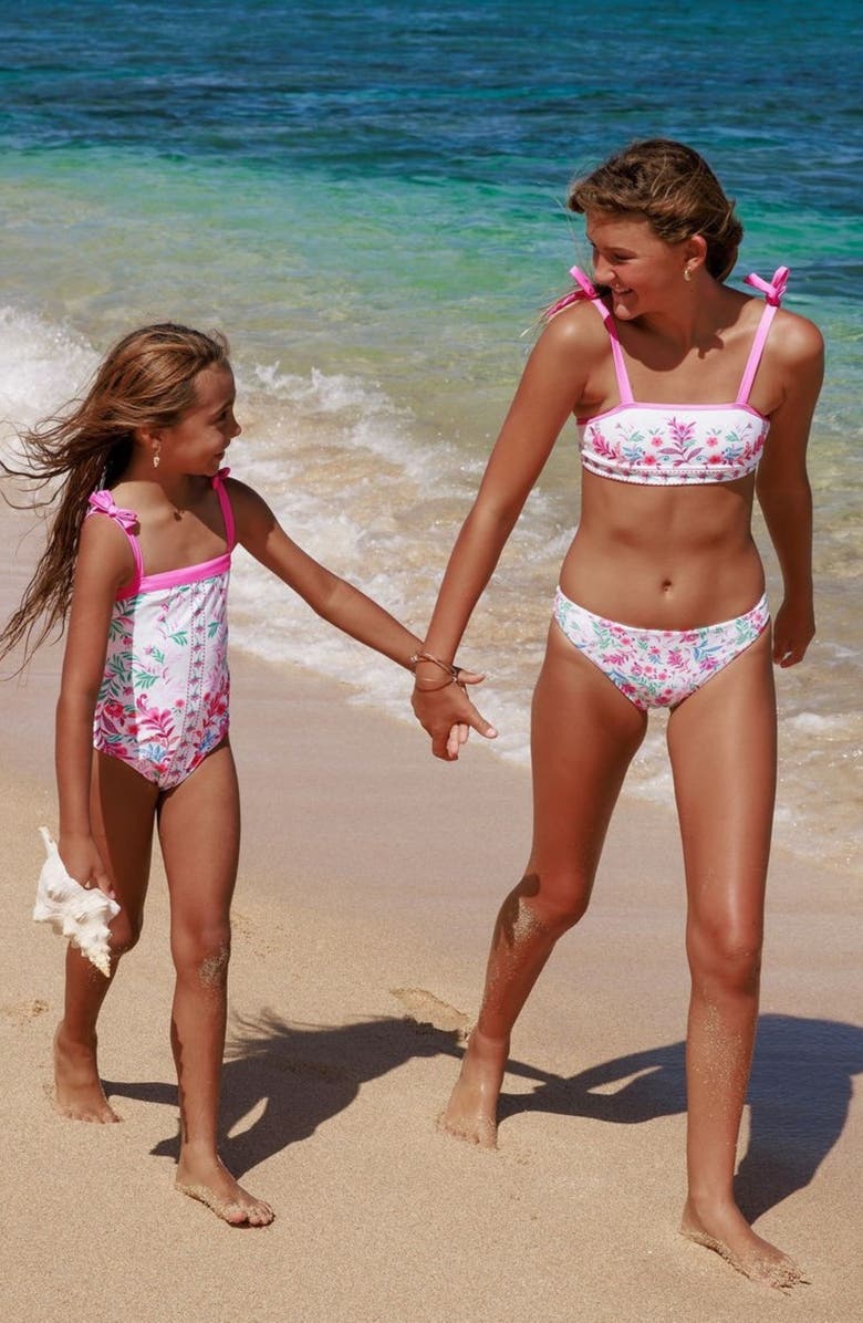 Feather 4 Arrow Kids' Sunny Skies UPF 50+ Two-Piece Swimsuit, Alternate, color, Pink Multi