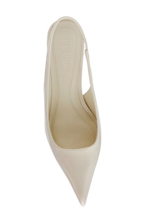 Steve Madden Kittie Slingback Pointed Toe Kitten Heel Pump In Bone Patent