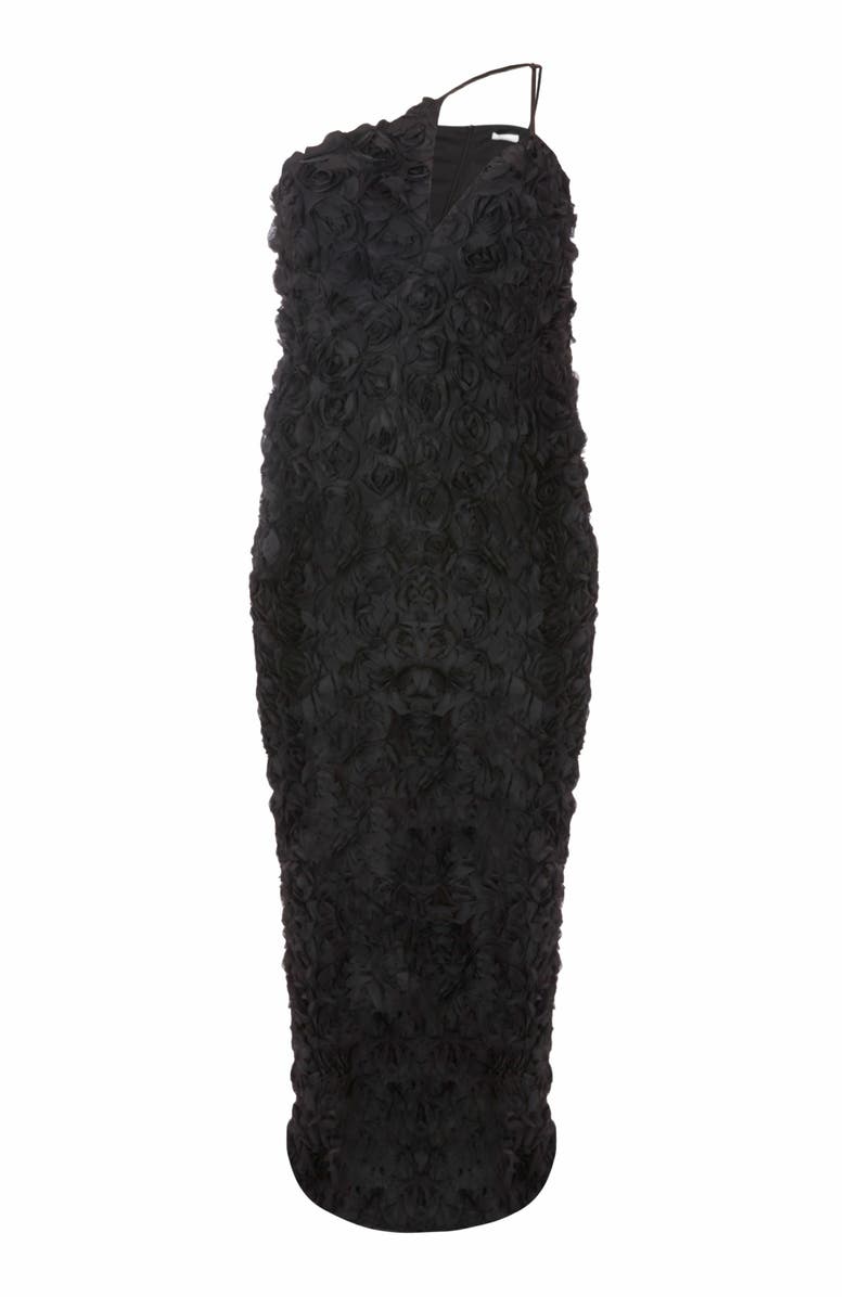 QUIZ Plus Size Cut Out 3D Floral Maxi Dress, Alternate, color, 