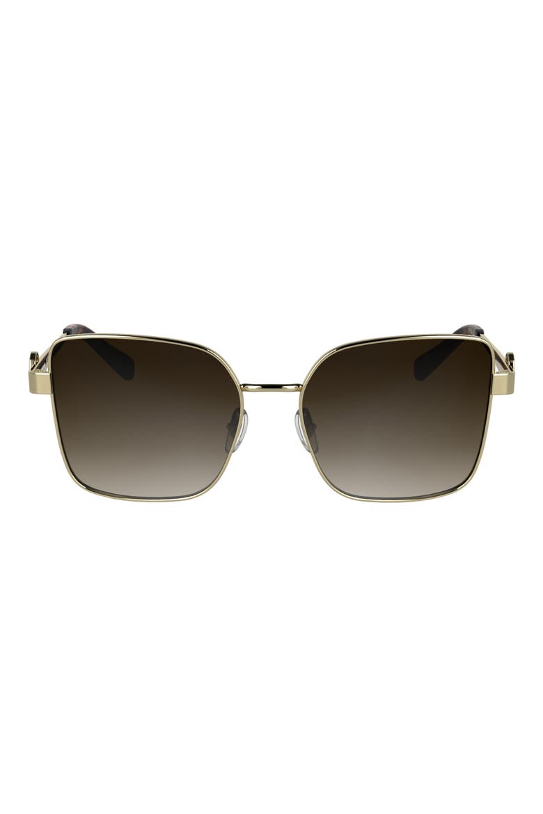 Medallion 56mm Butterfly Sunglasses, Main, color, GOLD/ GRADIENT BROWN