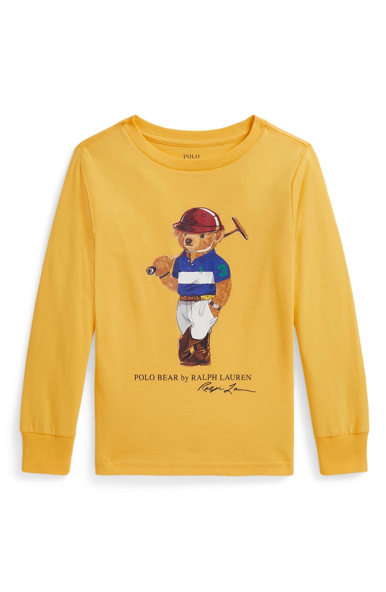Polo Ralph Lauren Kids' Polo Bear Long Sleeve Cotton Graphic T-Shirt, Main, color, Bear Yellow