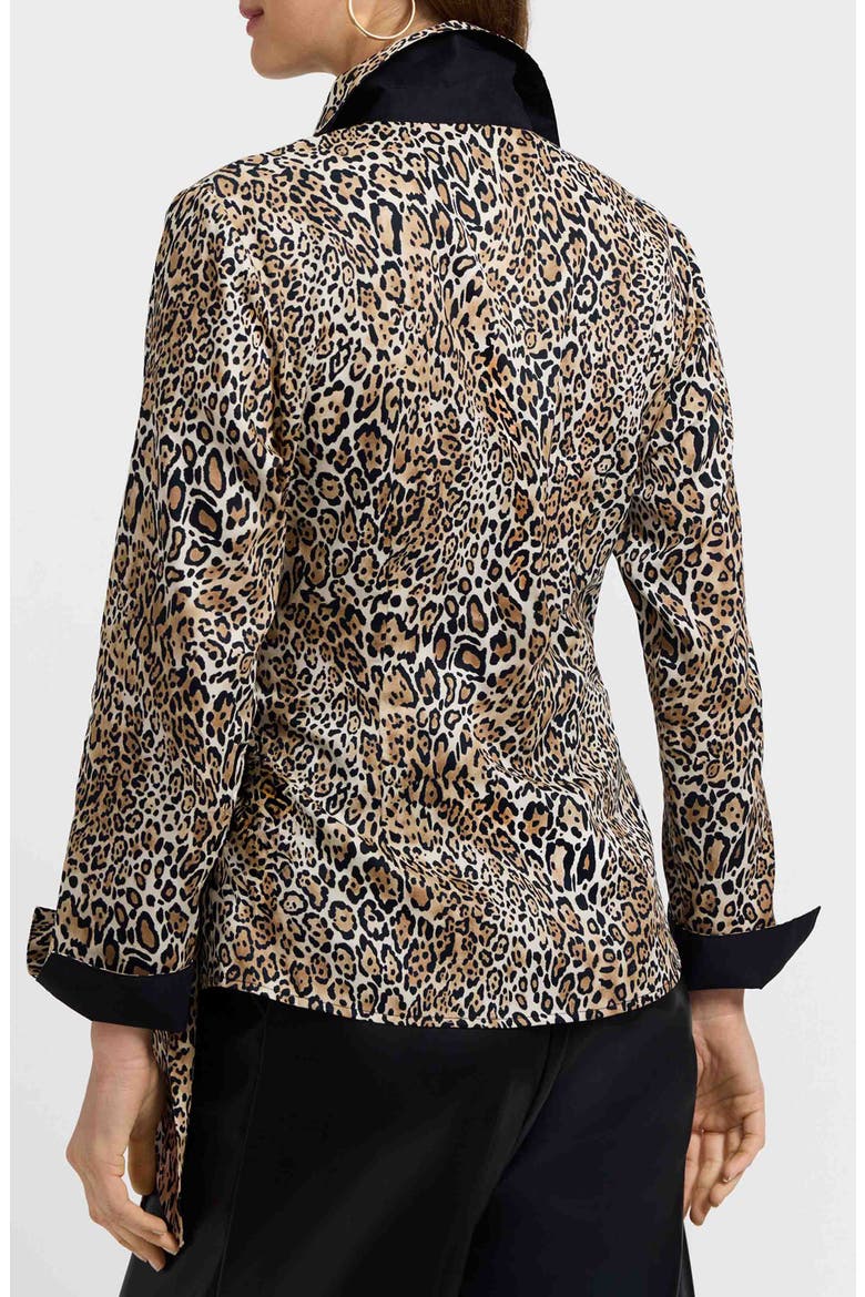 Salina Leopard Print Cotton Poplin Wrap Shirt, Alternate, color, BROWN MULTI