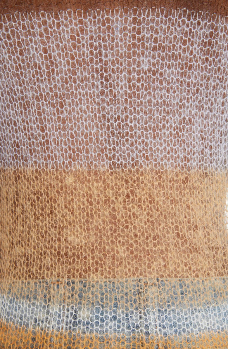 Acne Studios Karis Stripe Open Stitch Crewneck Mohair & Wool Blend Sweater, Alternate, color,