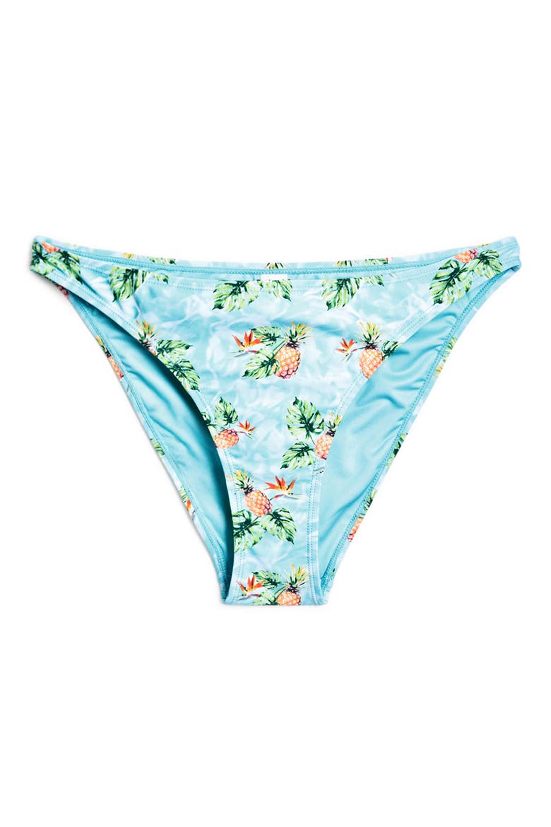 Pineapple Bikini Bottoms, Alternate, color, LIGHT TURQUOISE