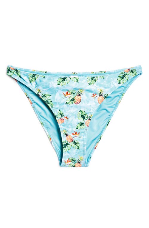 Desigual Pineapple Bikini Bottoms In Light Turquoise