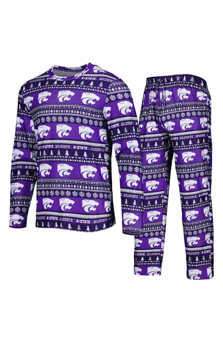 CONCEPTS SPORT Men's Concepts Sport Purple Kansas State Wildcats Swivel Long Sleeve T-Shirt & Pants Sleep Set, Alternate, color, Purple