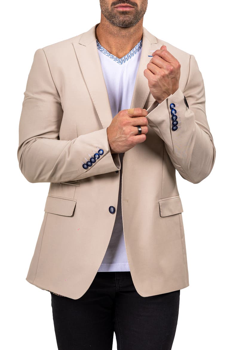 Descartes Marthyr0004 Brown Stretch Peak Lapel Blazer, Alternate, color, BROWN