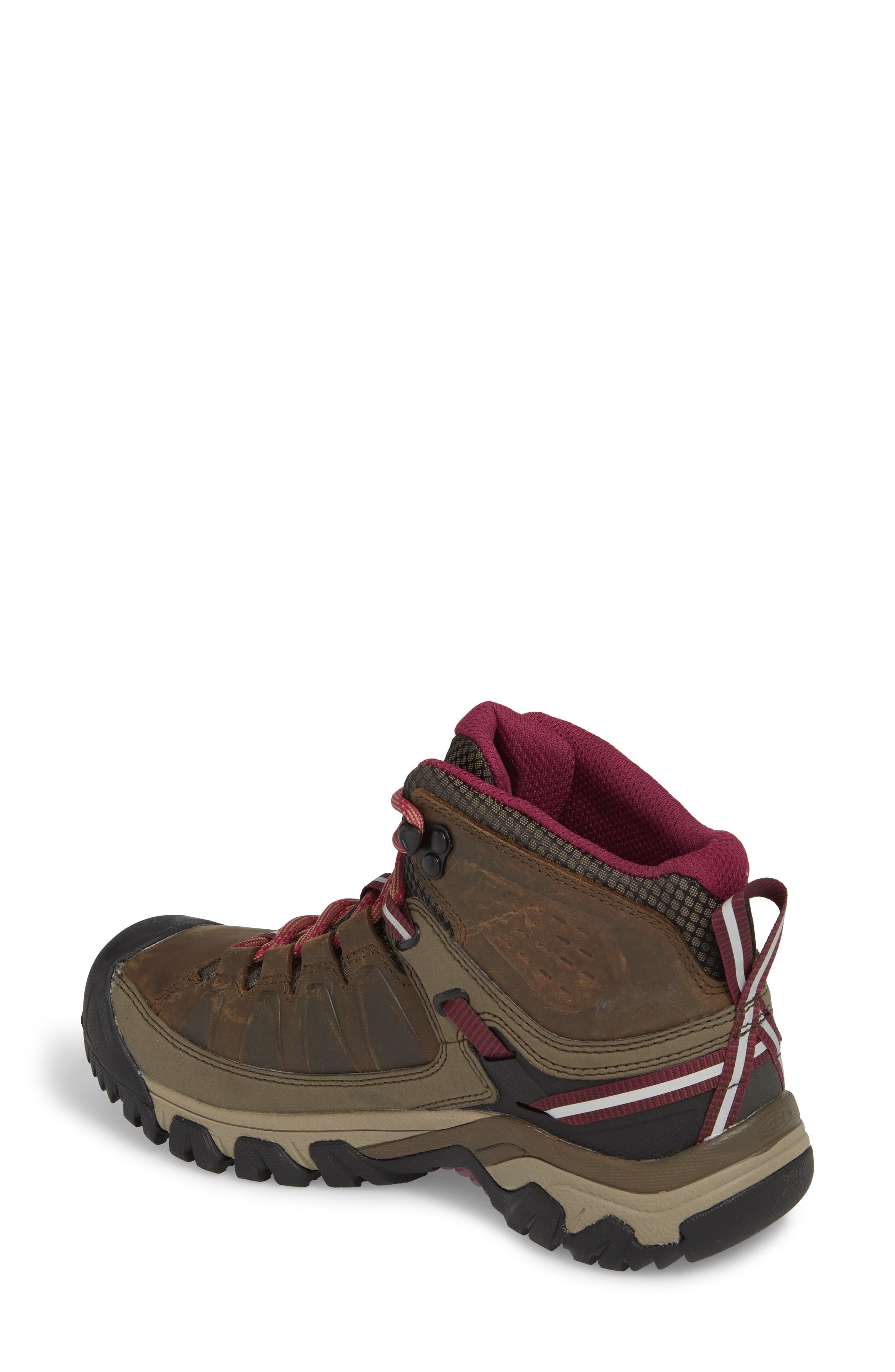 KEEN Targhee III Mid Waterproof Hiking Boot, Alternate, color, Weiss/ Boysenberry Leather