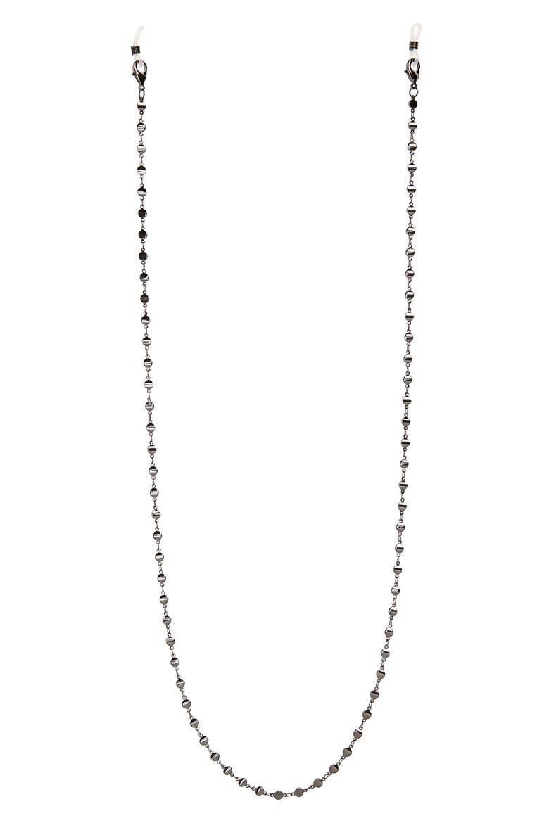Halogen® Metal Disc Adult Face Mask Chain, Main, color, HEMATITE