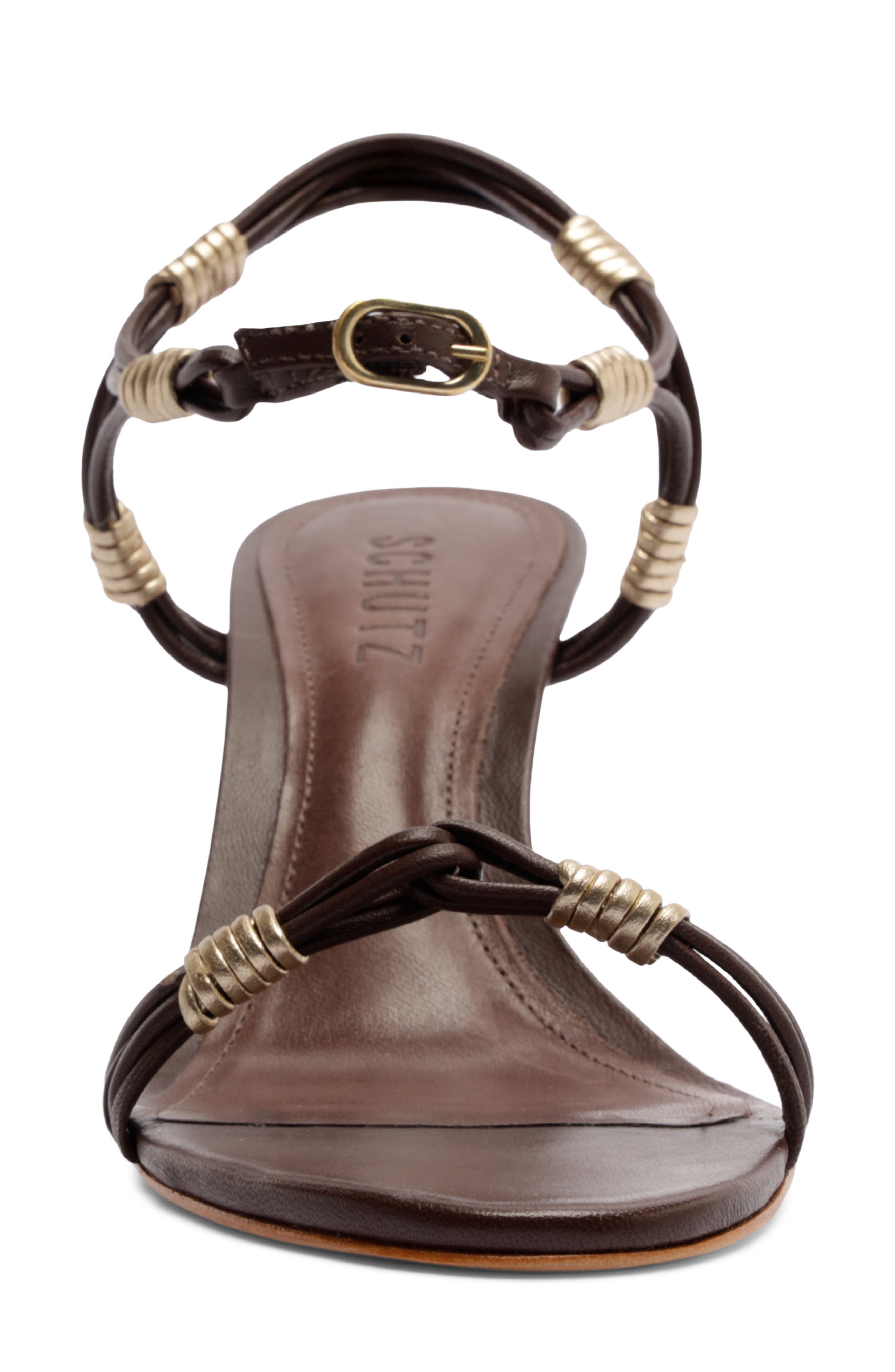 Schutz Nara Ankle Strap Sandal, Alternate, color, Root Brown