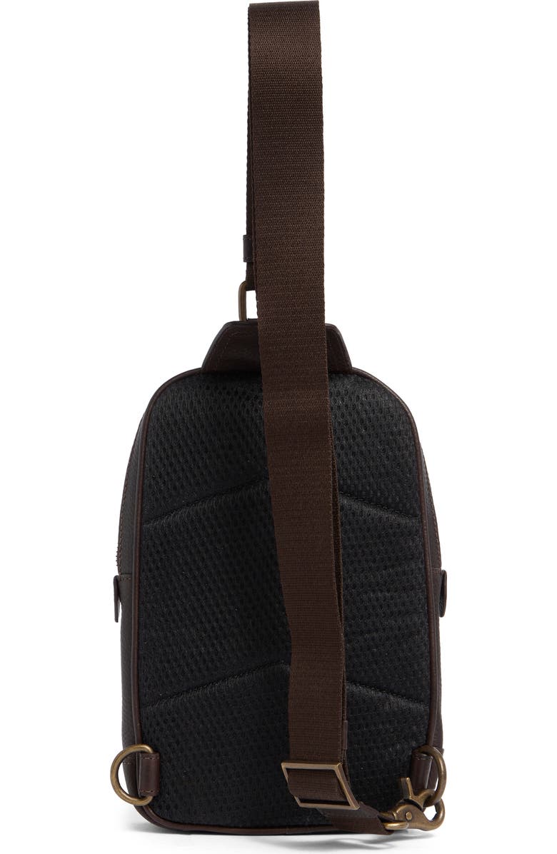 Johnston & Murphy Pebbled Leather Sling Bag, Alternate, color, Dark Brown