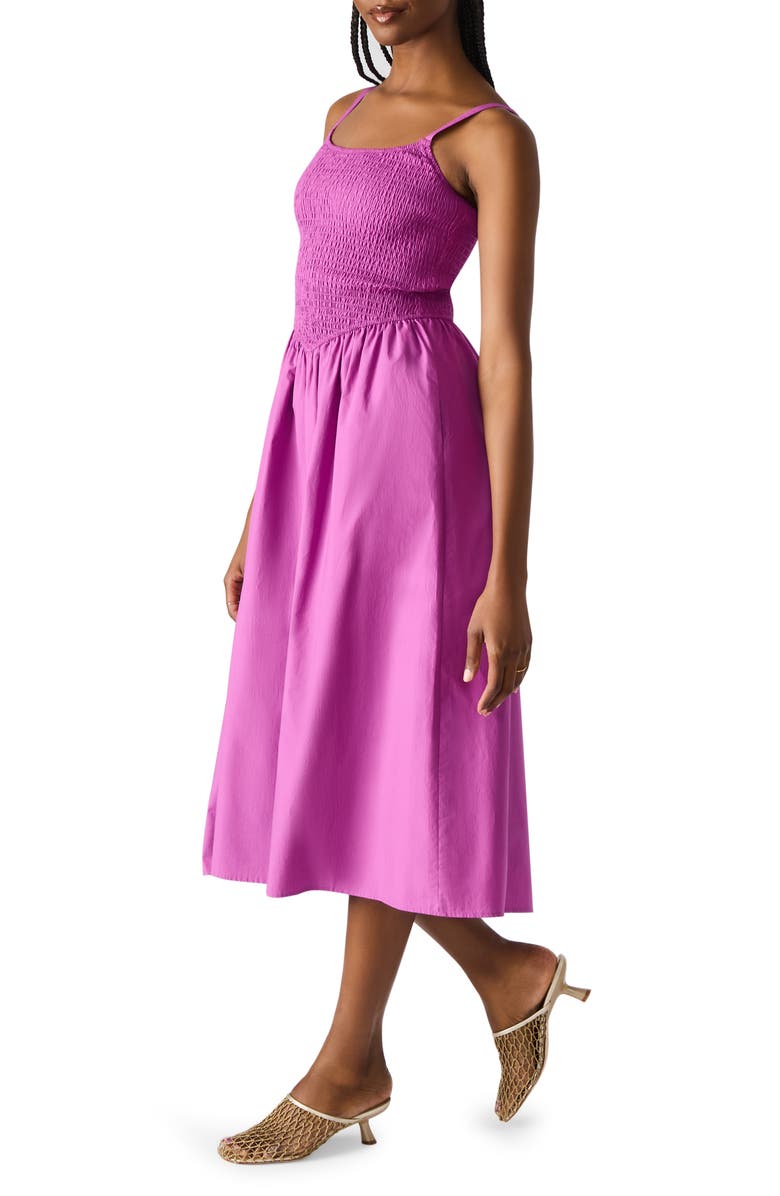 Steve Madden Codie Smocked Bodice Sundress, Alternate, color, Radiant Orchid