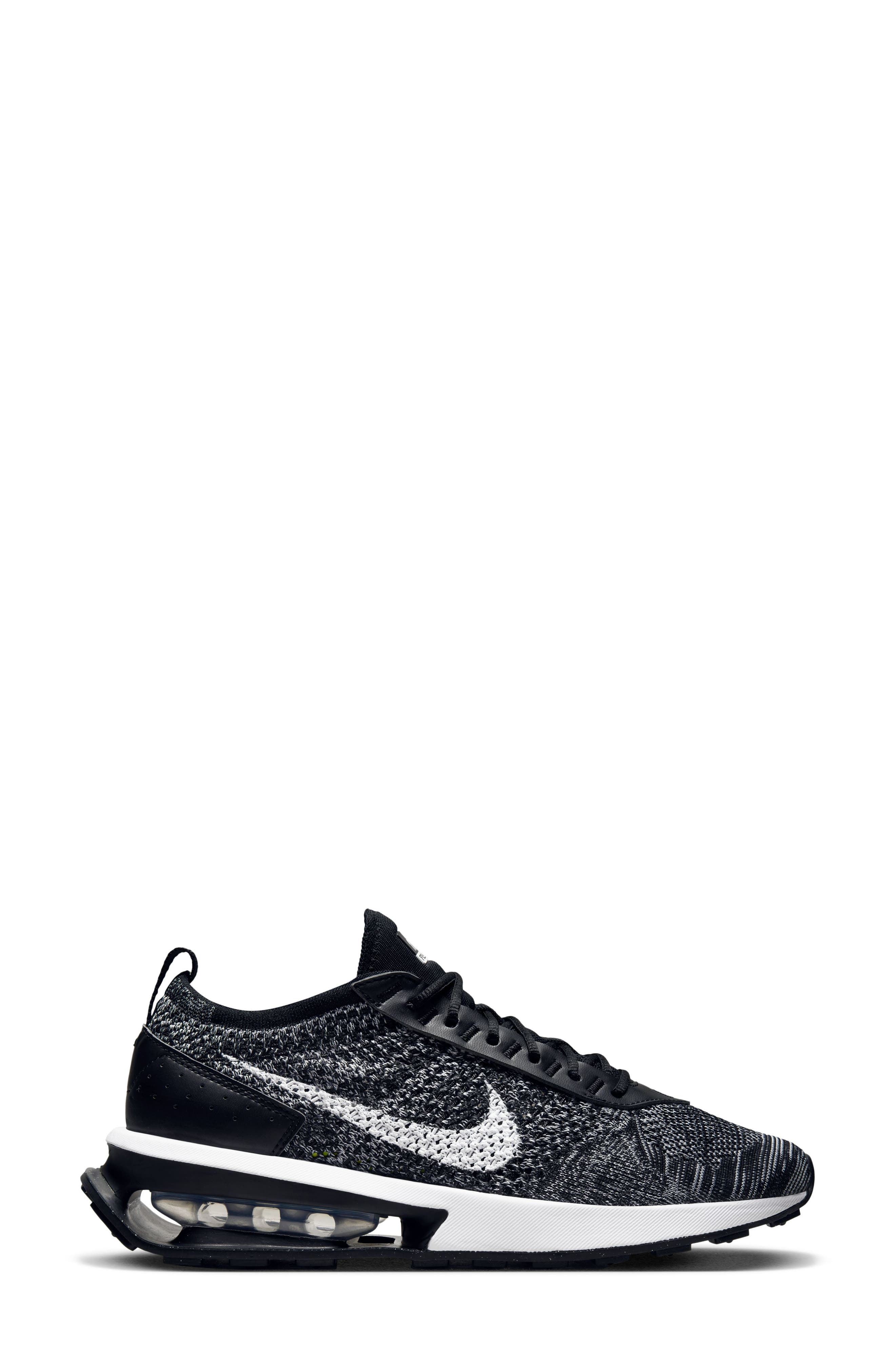Nike Air Max Flyknit Racer Sneaker, Alternate, color, Black/ White