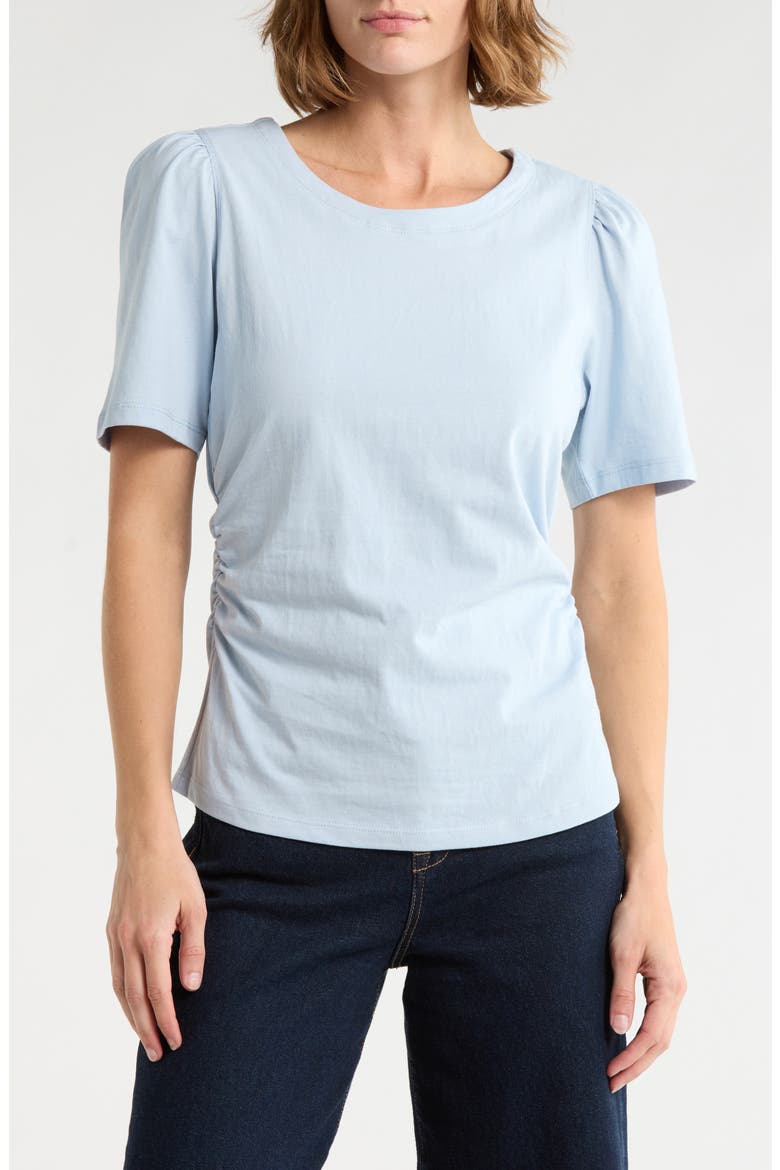 Short Puff Sleeve Top, Main, color, LIGHT BLUE