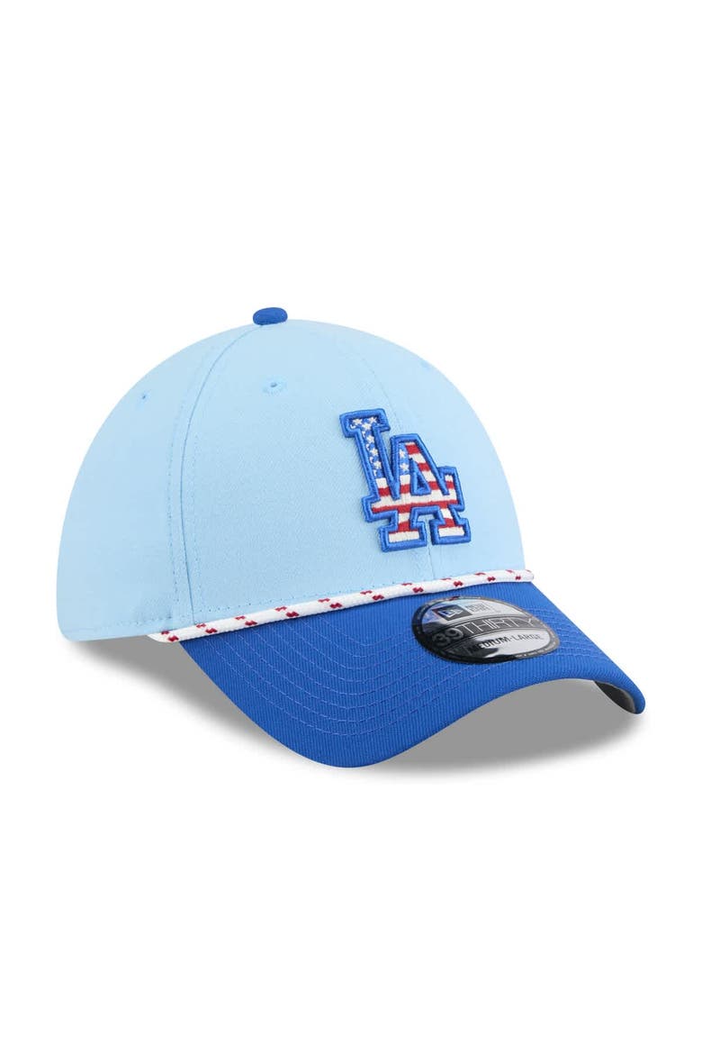 Men's New Era Light Blue/Royal Los Angeles Dodgers 2025 Fourth of July 39THIRTY Flex Hat, Alternate, color, Light Blue