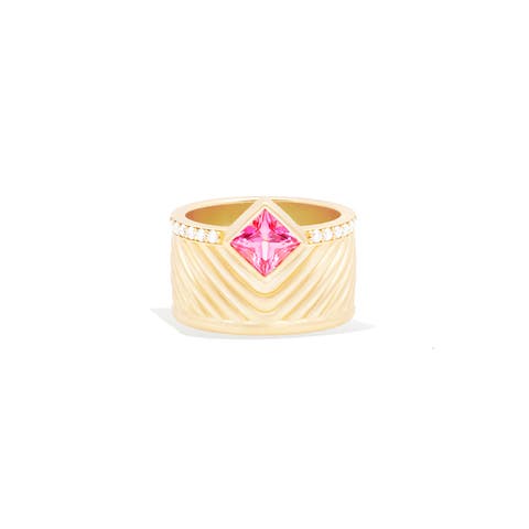Spark Chevron Cigar Band Ring