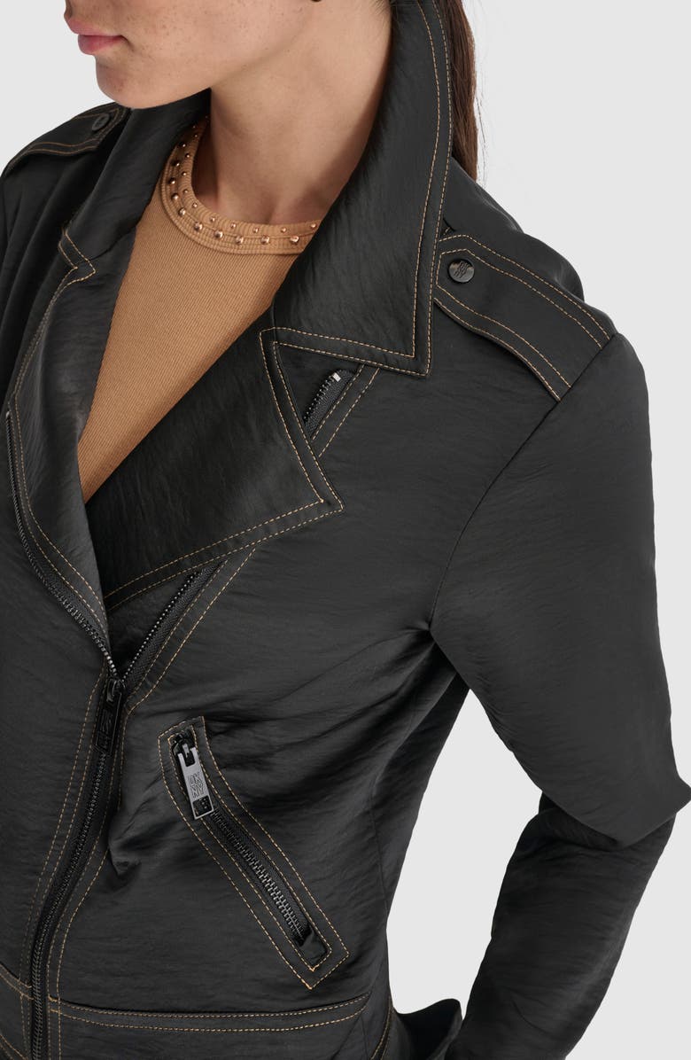 DKNY Asymmetric Zip Moto Jacket, Alternate, color, 