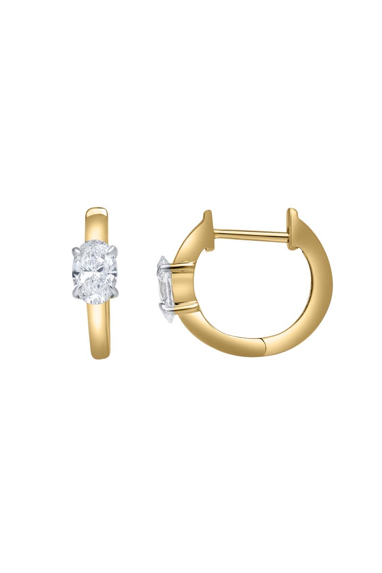 Oval Obsession 14K Gold Lab Grown Diamond Huggies - 0.75 ct, Main, color, 14K Yellow Gold