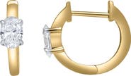 LuvMyJewelry Oval Obsession 14K Gold Lab Grown Diamond Huggies - 0.75 ct