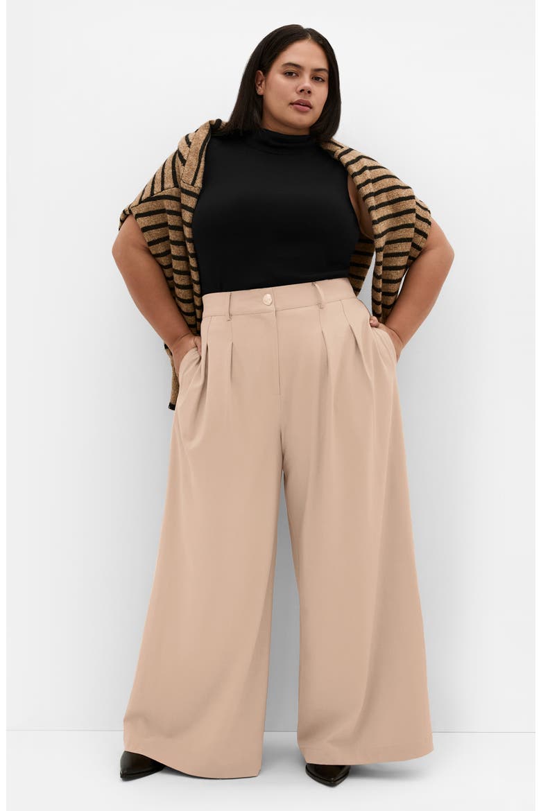 Abbigail Wide Leg Pants, Alternate, color, TAUPE MELANGE