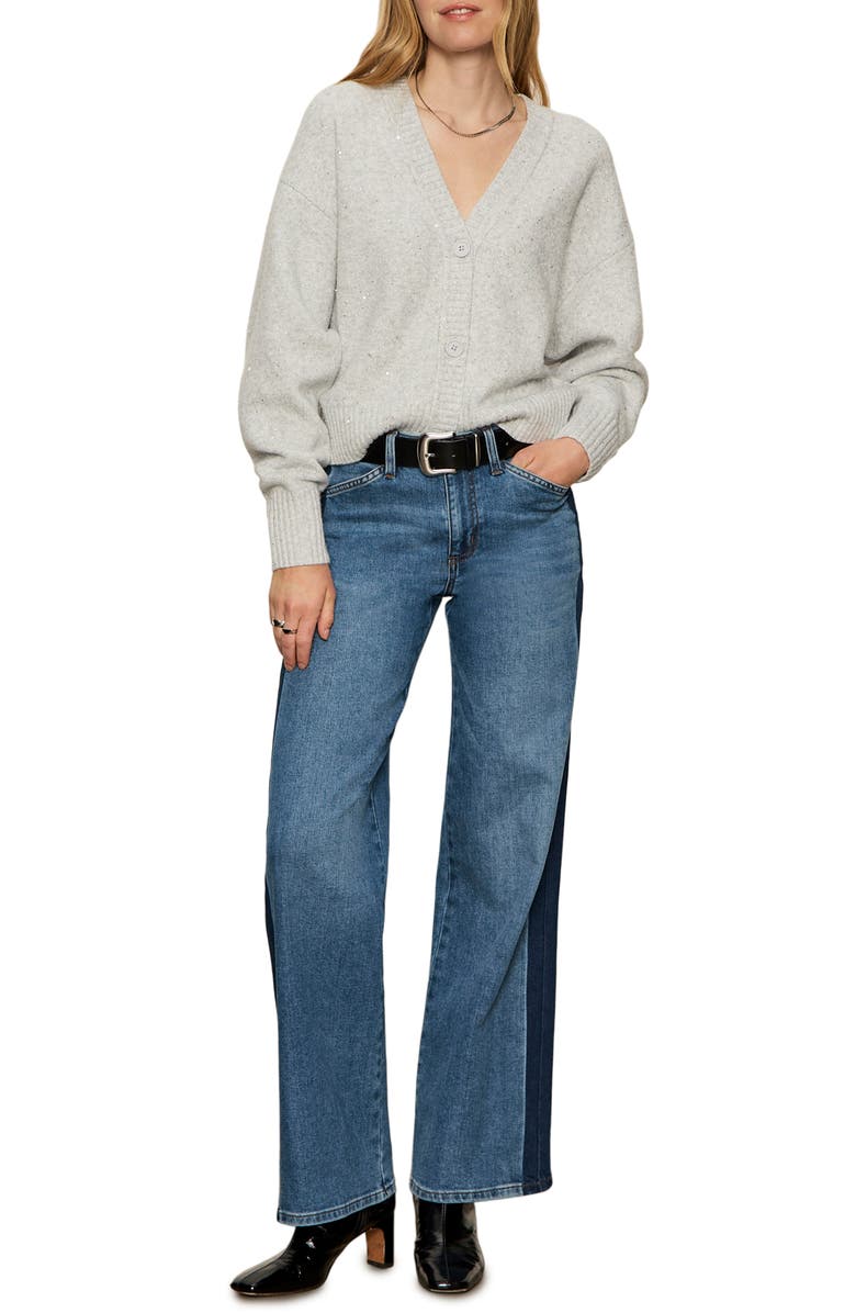 Sanctuary Shimmer Cardigan, Alternate, color, Heather Grey