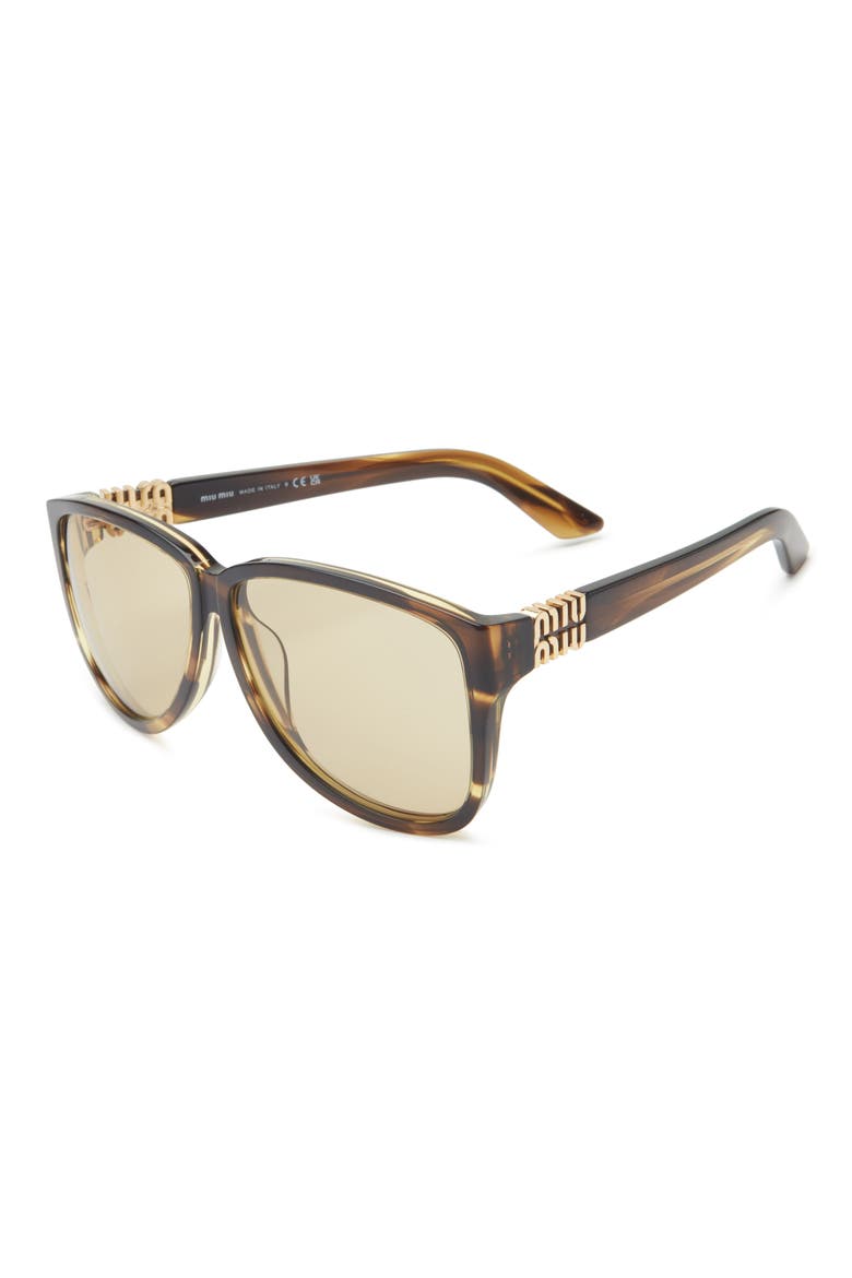 61mm Pilot Sunglasses, Alternate, color, YELLOW