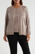Anne Klein Sequin Embellished Cardigan