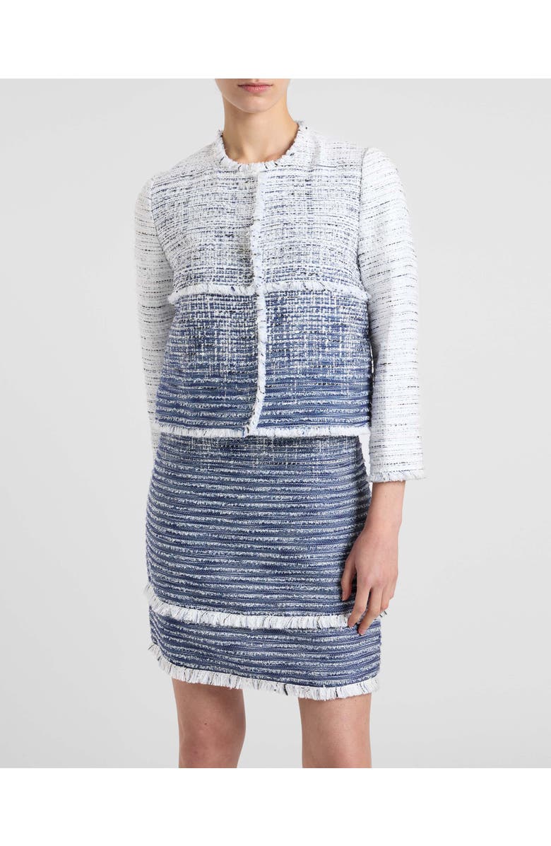 Santorelli Valerie Short Jacket in Ombre Modern Tweed, Alternate, color, Blue Aura