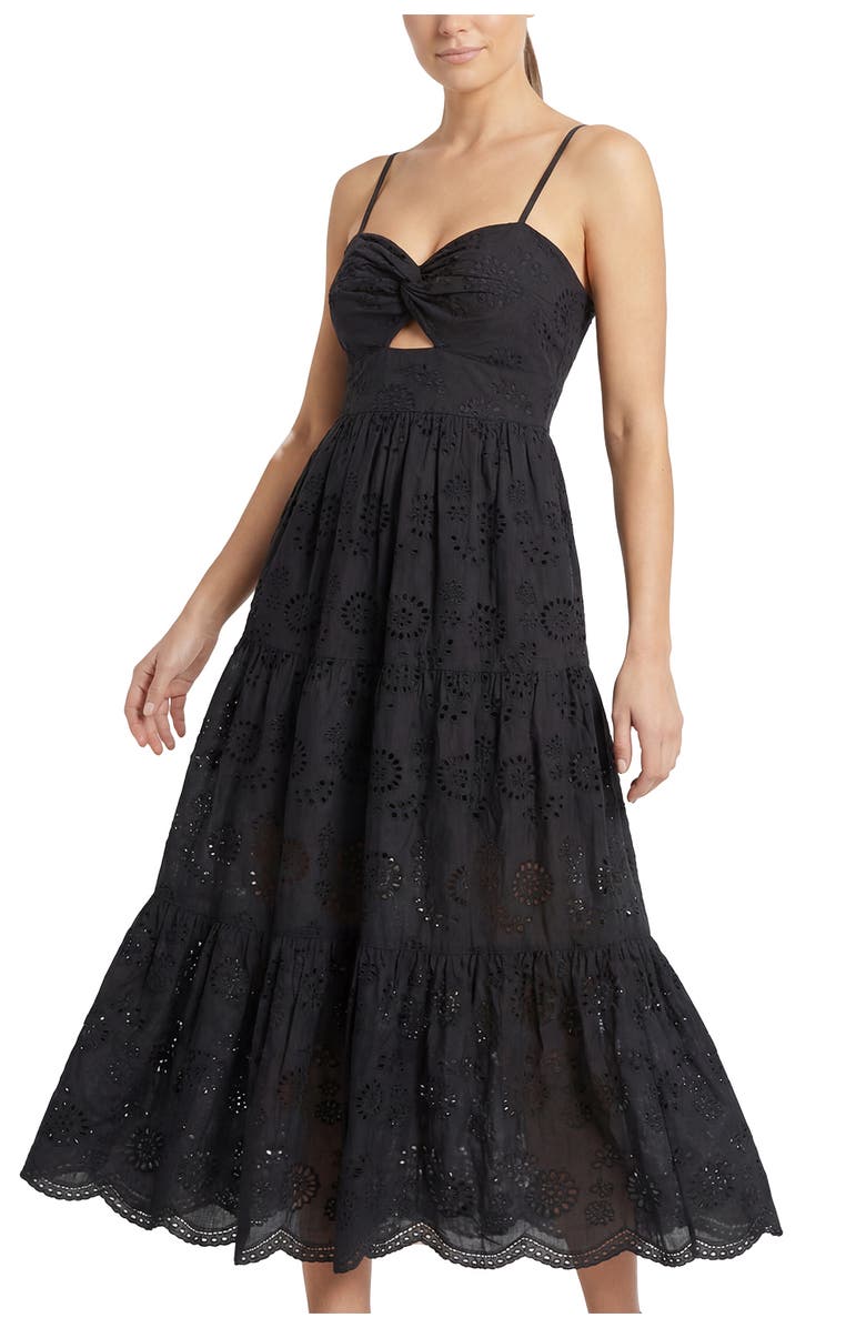 Change of Scenery Jillian Embroidered Eyelet Tiered Maxi Dress, Alternate, color, Black
