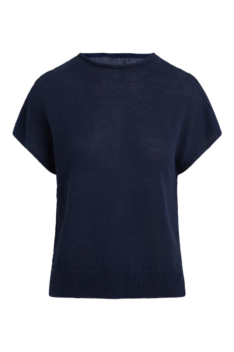 The Stevie Short Sleeve Linen Sweater, Alternate, color, NAVY