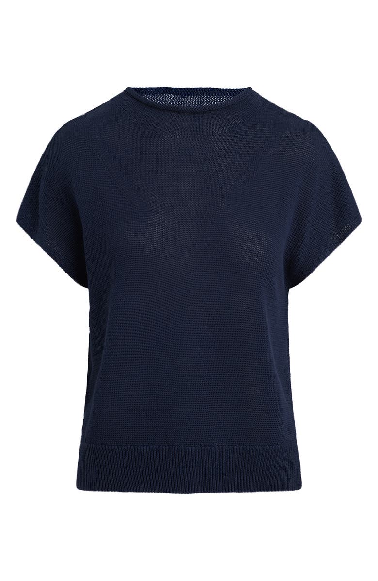 Favorite Daughter The Stevie Short Sleeve Linen Sweater, Alternate, color, Navy