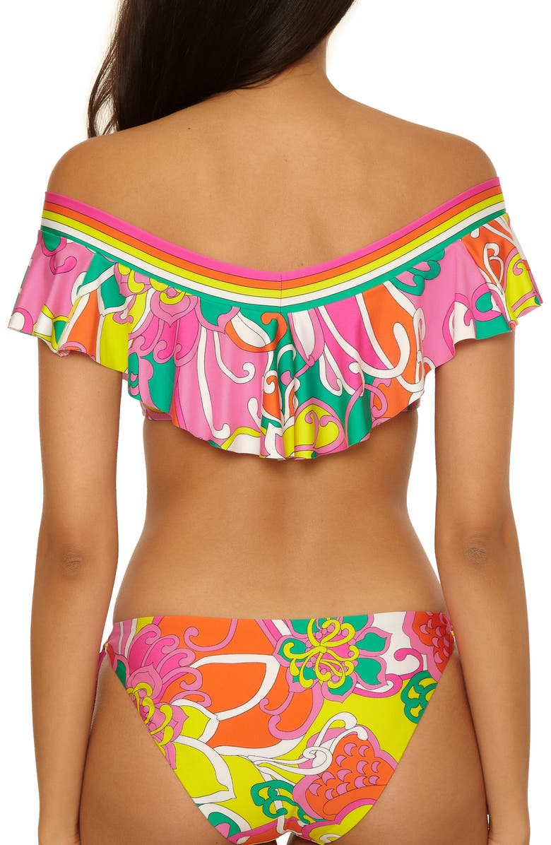 Trina Turk Elara Ruffle Off-the-Shoulder Bikini Top, Alternate, color, 