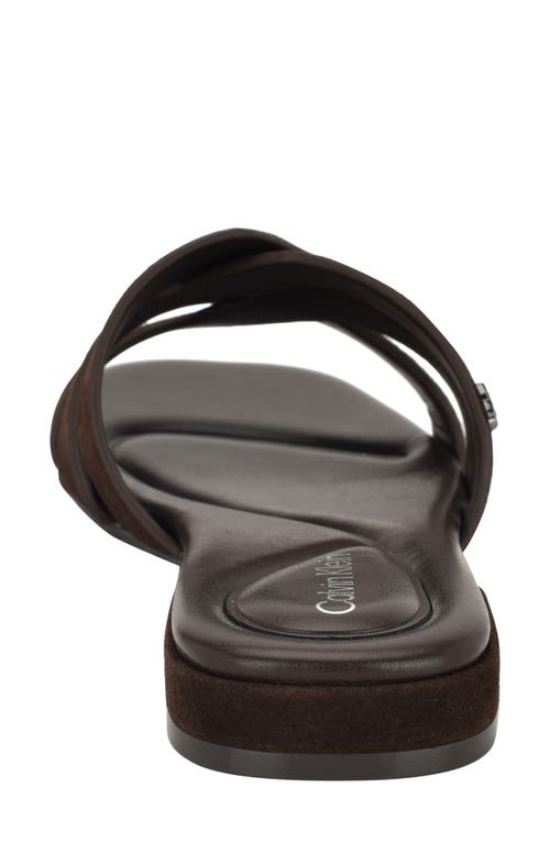 Calvin Klein Tisha Slide Sandal In Brown