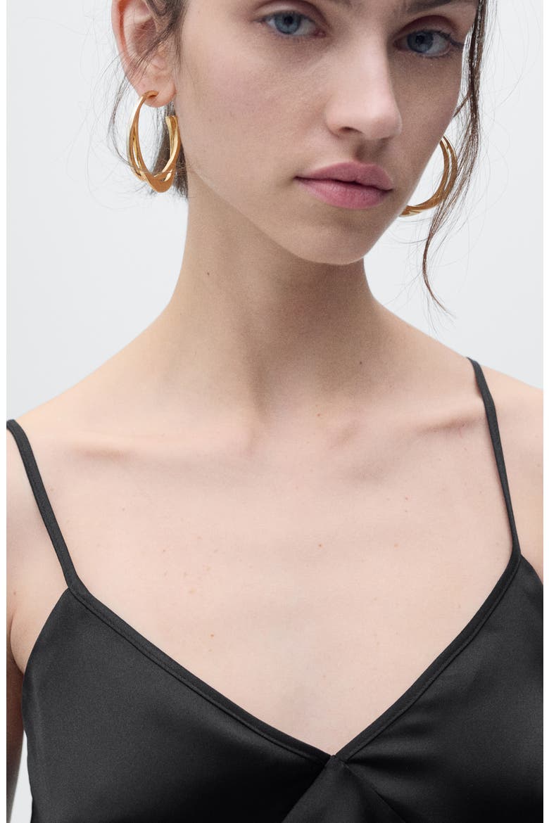 V-Neck Satin Camisole, Alternate, color, BLACK