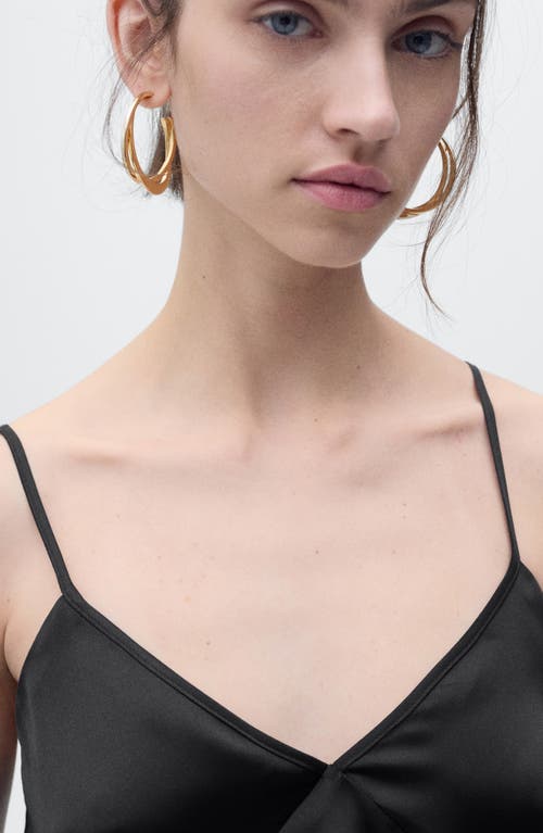 Mango V-neck Satin Camisole In Black