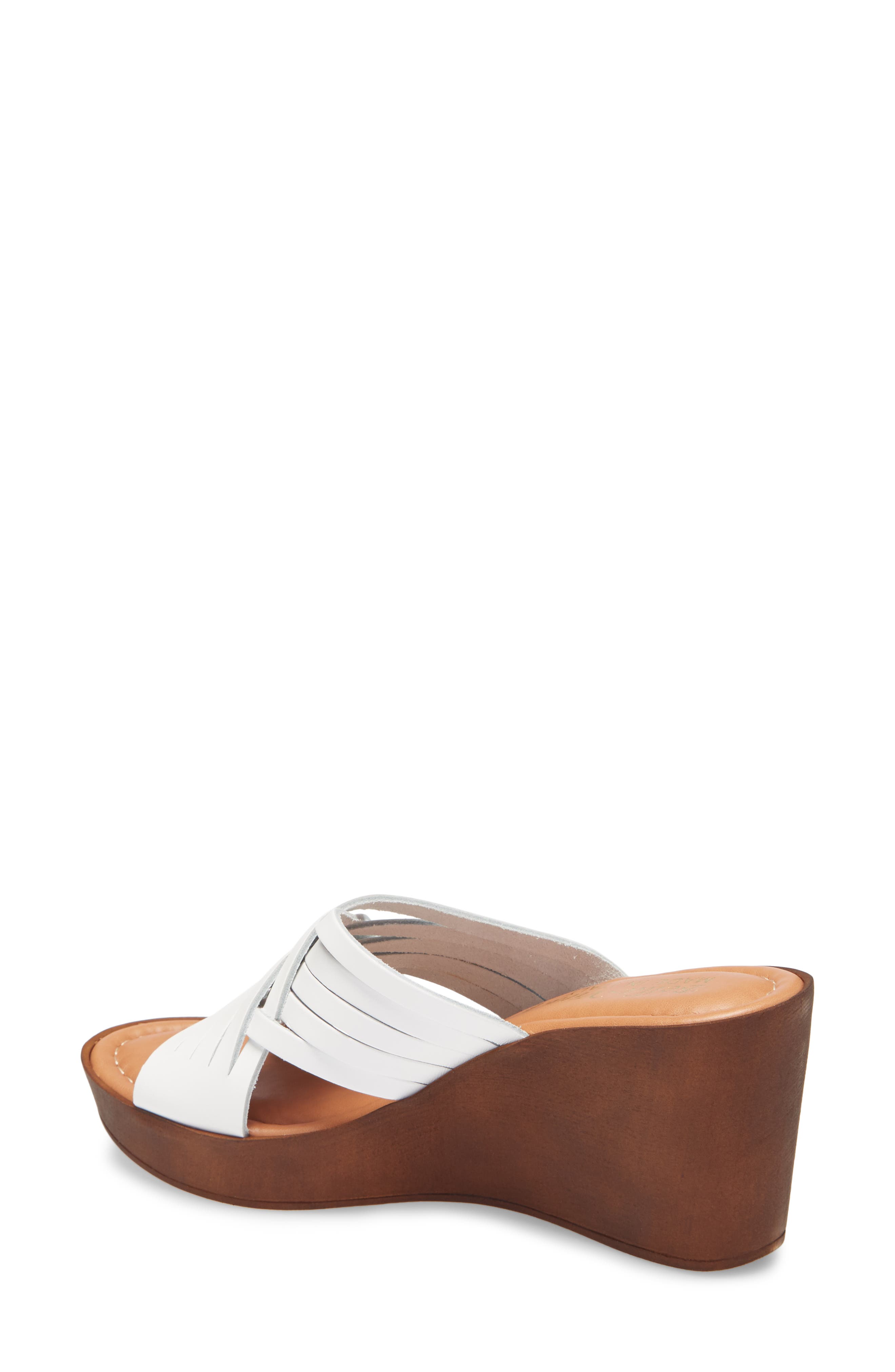 Cat Wedge Slide Sandal, Alternate, color, WHITE ITALIAN LEATHER