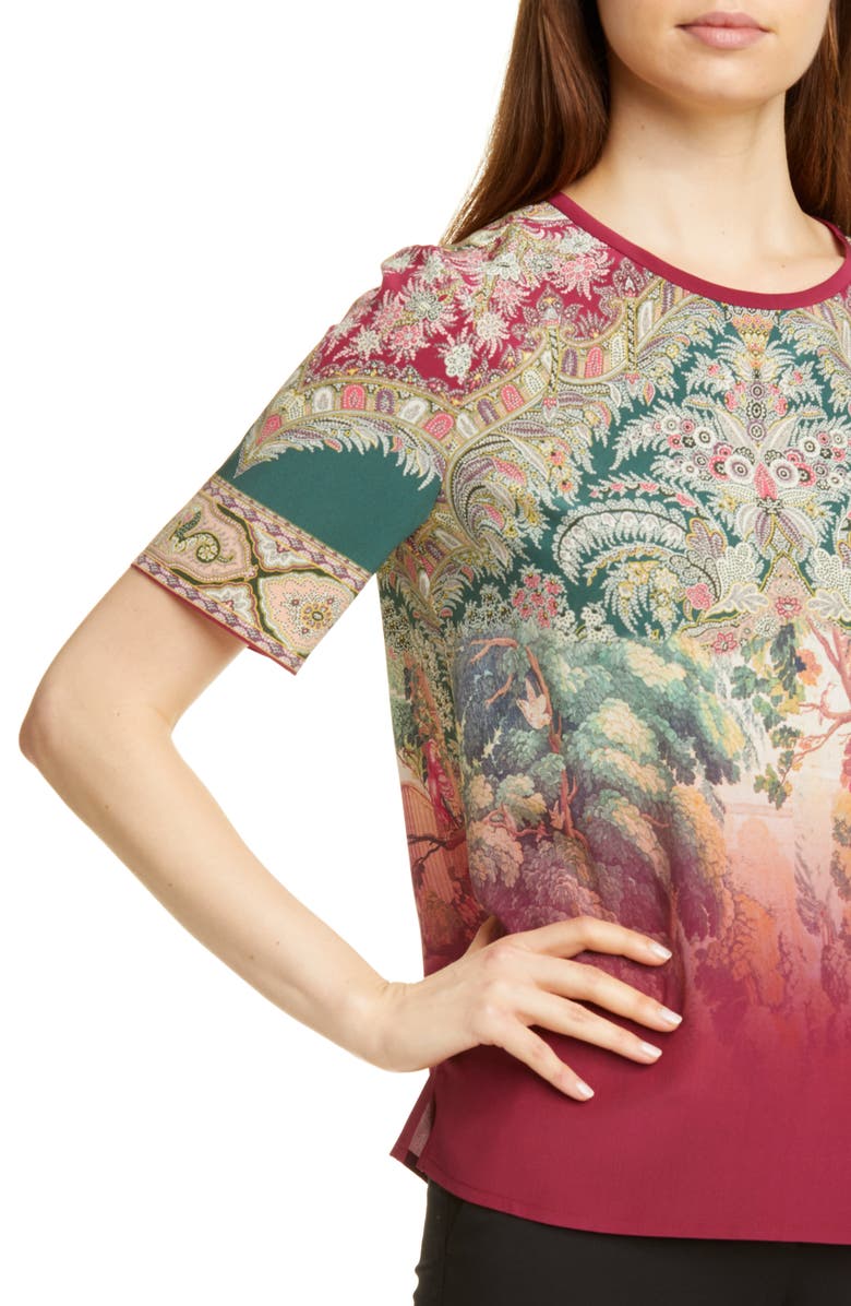 Etro Dégradé Paisley Print Silk Top, Alternate, color, 