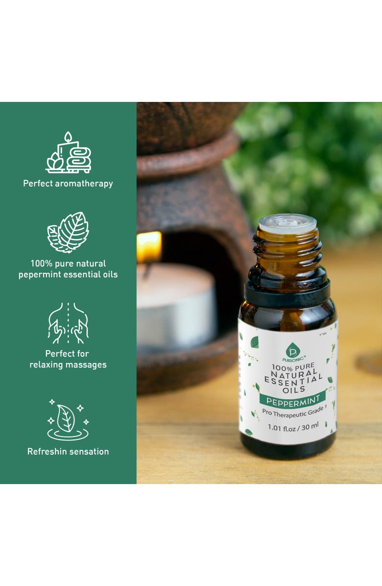 PURSONIC 100% Pure & Natural Peppermint Essential Oils, Alternate, color, Green