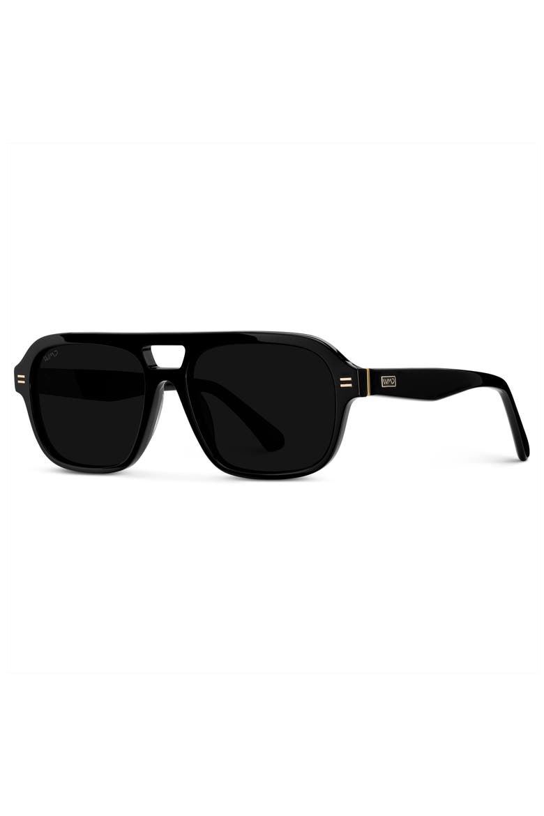 Ember - 54mm Classic Aviator Polarized Sunglasses, Alternate, color, Black