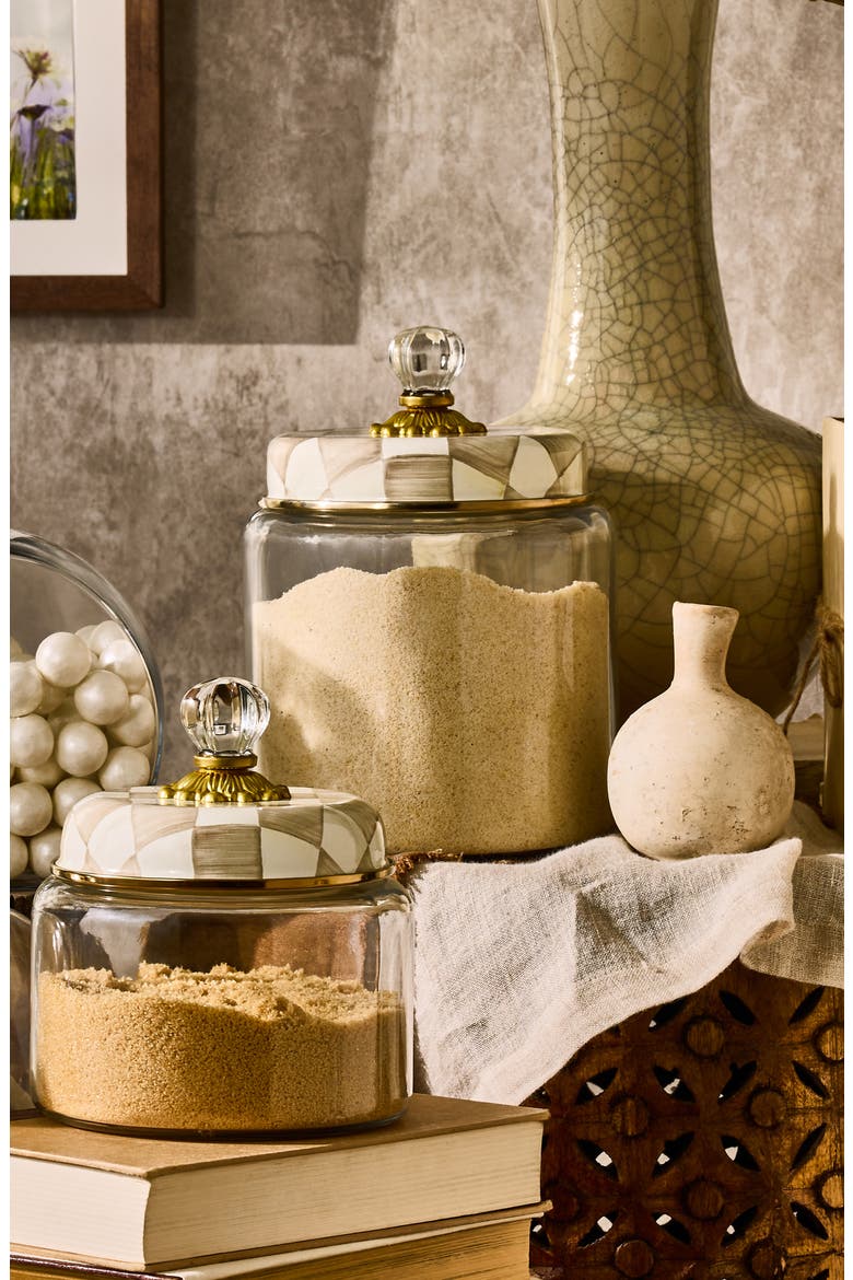 Mocha Check Large Kitchen Canister, Alternate, color, MOCHA