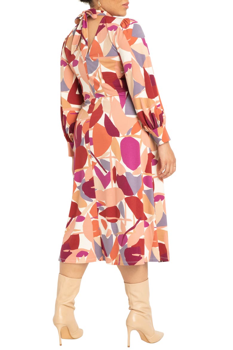 Floral Puff Sleeve A-Line Dress, Alternate, color, THE SHAPE OF THINGS