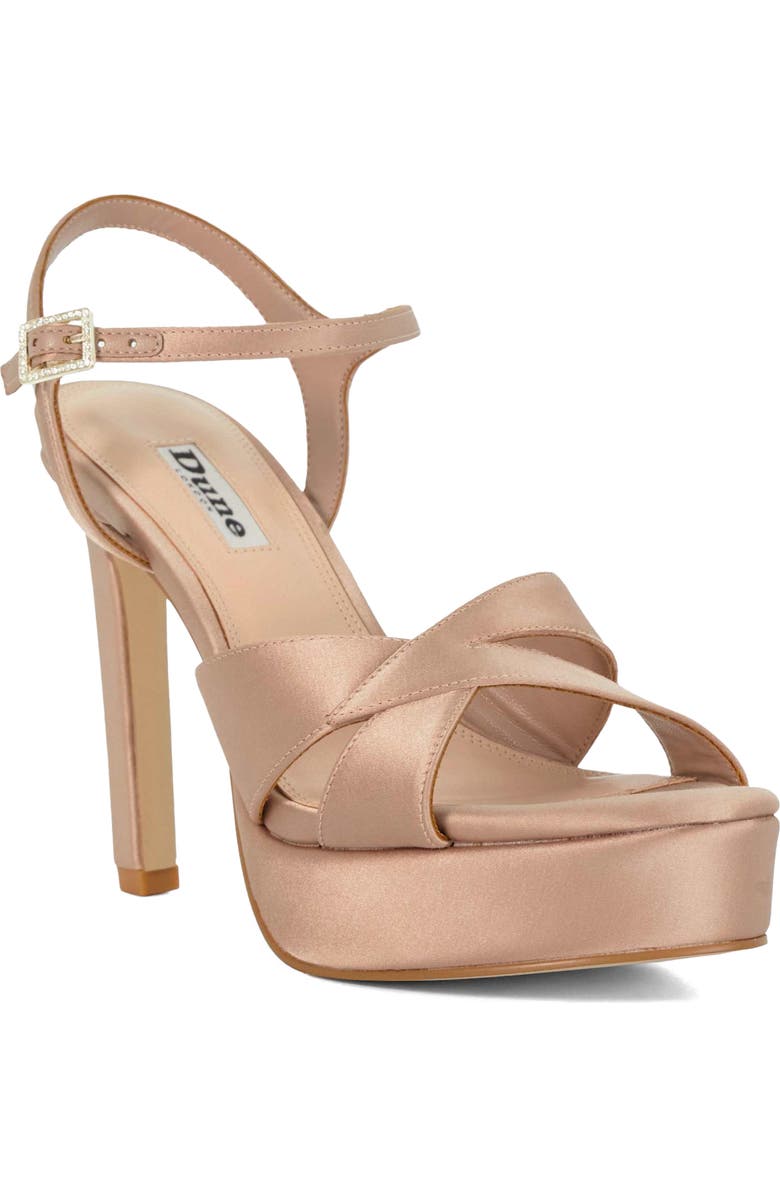 Dune London Mayve Ankle Strap Platform Sandal, Main, color, Mink