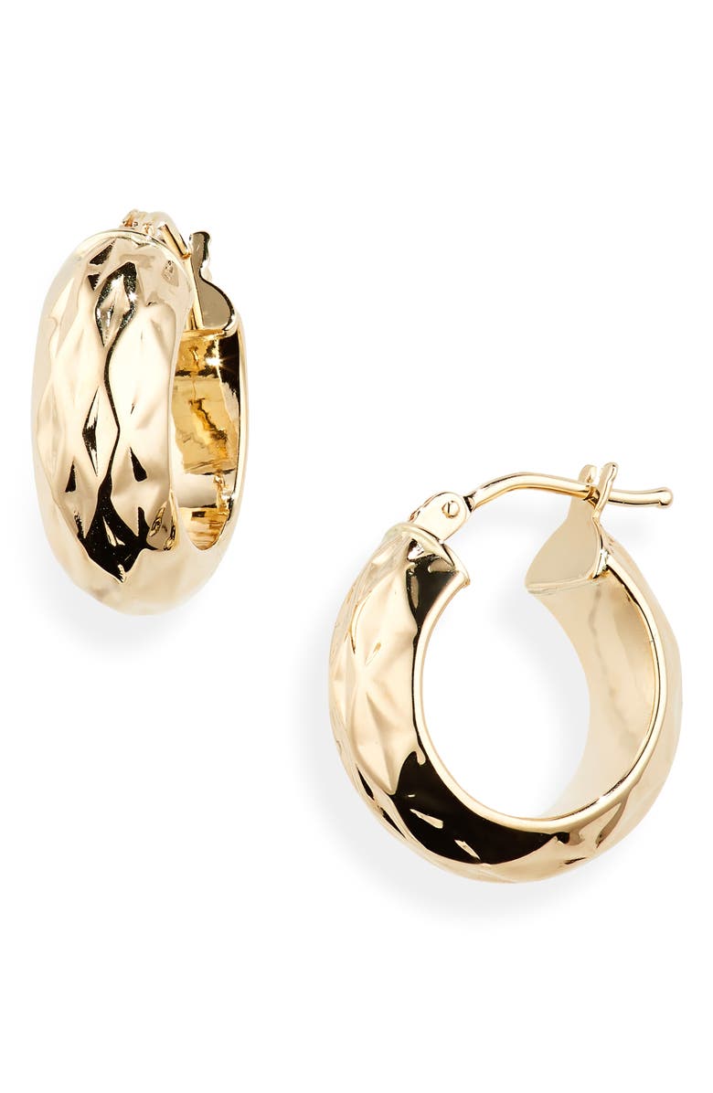 Bony Levy 14K Gold Faceted Hoop Earrings, Main, color, 