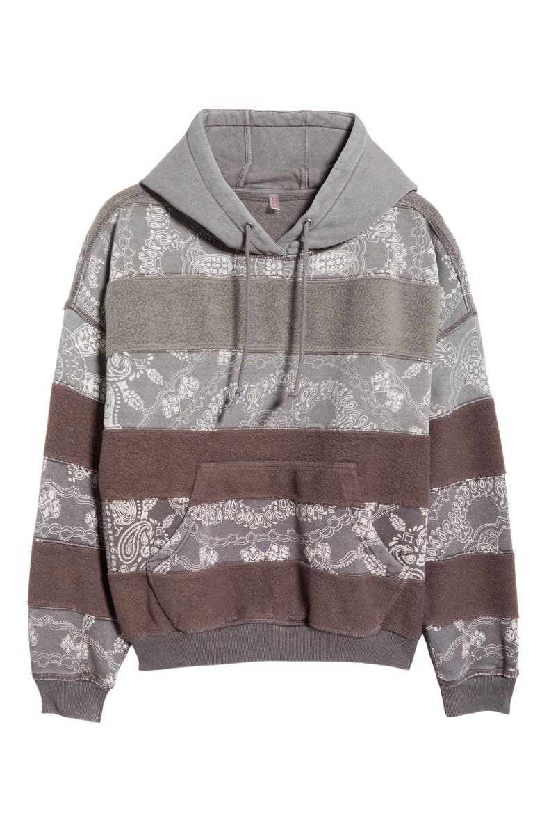 Free People Final Call Appliqué Graphic Hoodie, Main, color, Chocolate Combo