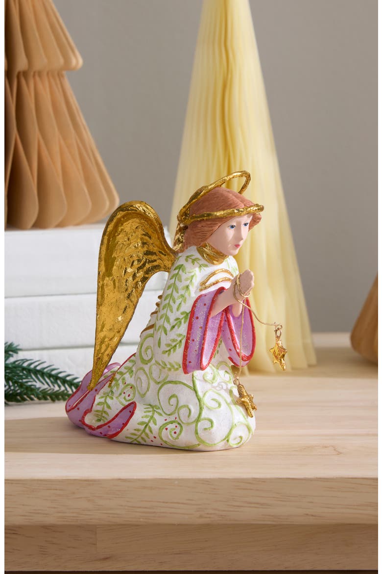 Patience Brewster Nativity Praying Angel Ornament, Alternate, color, GOLD